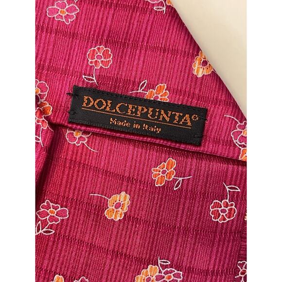 DOLCEPUNTA Cuzzens Luxury Floral Foulard Italian 100% Silk Tie XL 61.25 x 3.75 - Picture 5 of 7